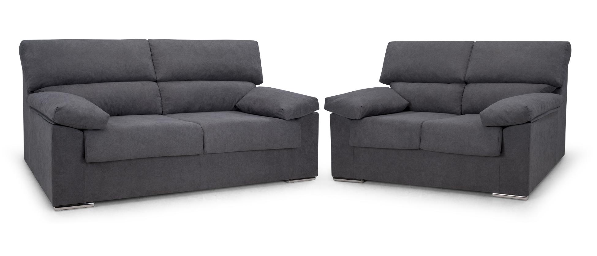 Conjunto de sofá 3+2 madera pino y aglomerado 3+2