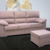 Sofá con puff madera pino y aglomerado Sofá con puff madera pino y aglomerado
