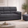 Sofá con puff madera pino y aglomeradoAMBIENTE_IA Sofá con puff madera pino y aglomerado