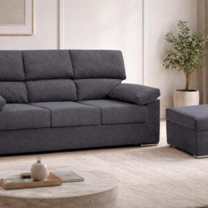 Sofá con puff madera pino y aglomerado
